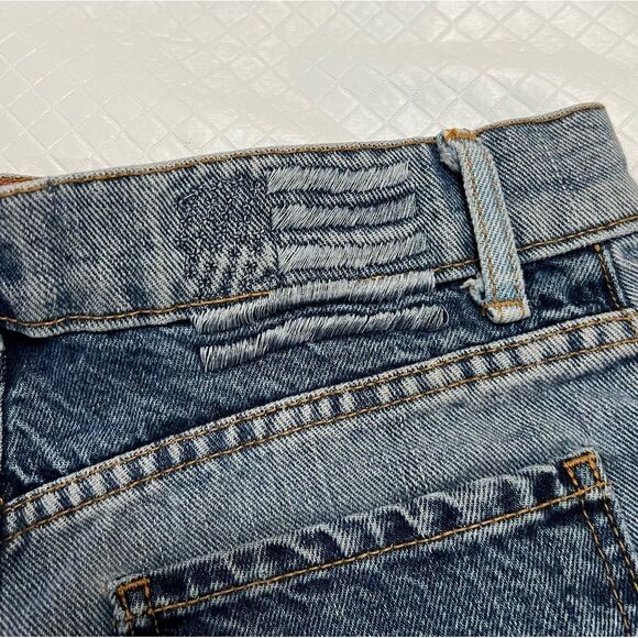 Revice Matchmaker Shorts Patchwork Denim Distressed Cutoffs Festival Size 26 - Picture 10 of 13